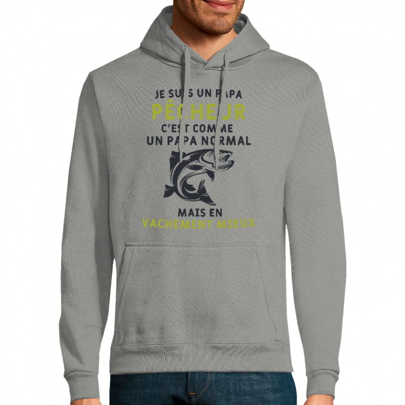 Face SweatShirt " Je suis un papa Pêcheur"