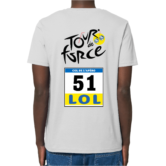 T-shirt Bio Homme Tour de Force – Col de l'Apéro 51 LOL | Impression dos