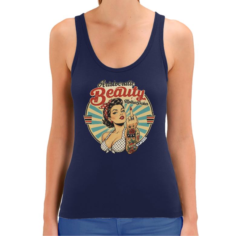 Débardeur FEMME KLASSS VINTAGE "PIN-UP BEAUTY MOTHERF*CKER" coton bio 