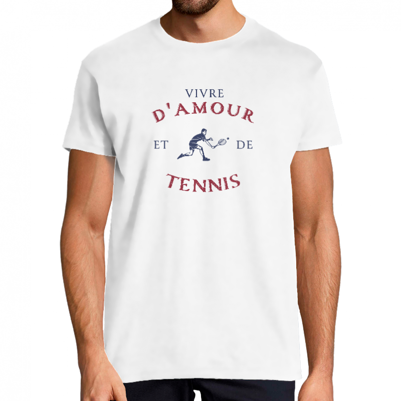 T-SHIRT VIVRE D'AMOUR ET DE TENNIS POUR HOMME