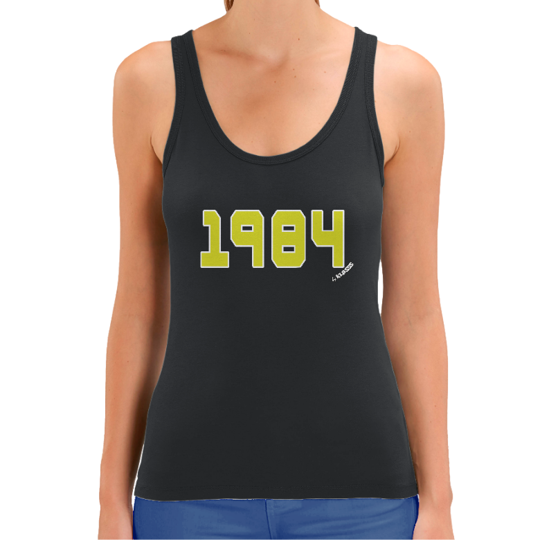 Débardeur FEMME "1984" , coton bio, Style ultra fashion