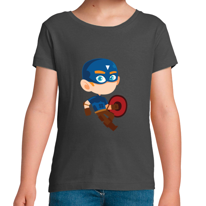 T-SHIRT SUPER-HÉROS BOUCLIER FILLE