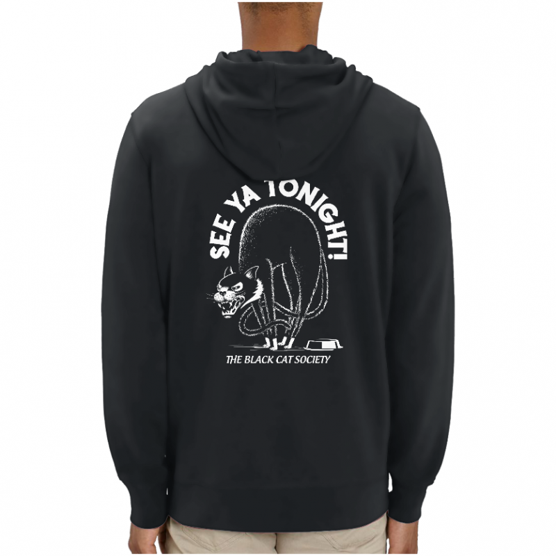 SWEATSHIRT VINTAGE BLACK CAT SOCIETY UNISEXE