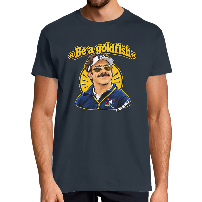 T-SHIRT HOMME KLASSS Serie TV Humour "BE A GOLDFISH", SOI UN POISSON ROUGE
