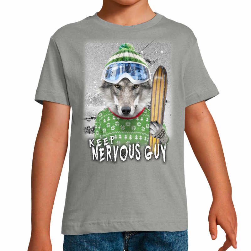 Face KEEP NERVOUS GUY - T-SHIRT ENFANT