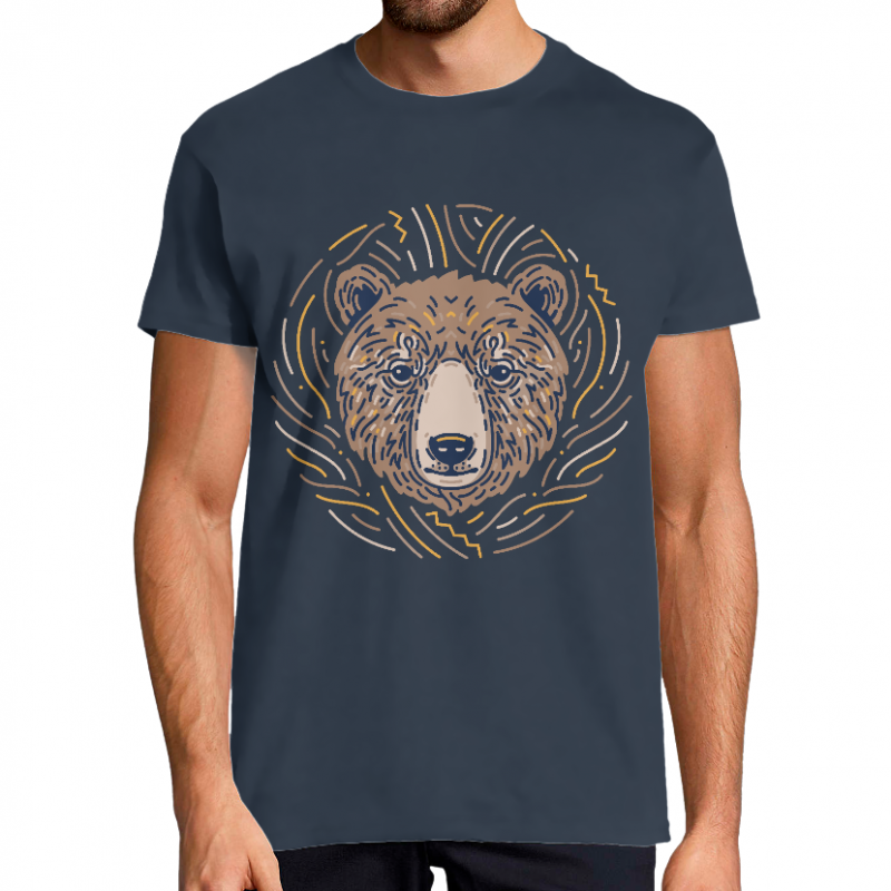 Face T-SHIRT HOMME - NATIVE AMERICAN BEAR