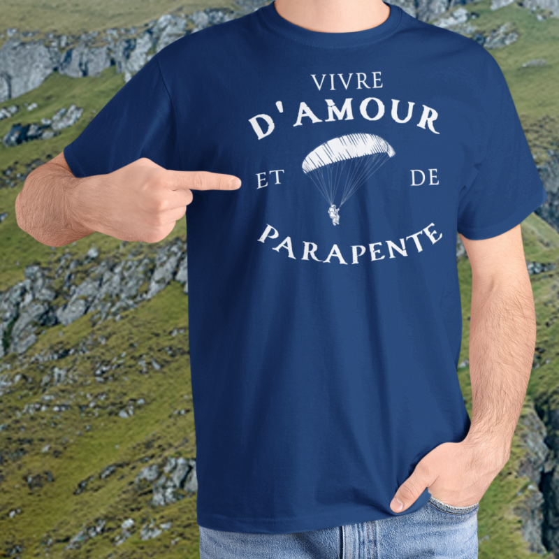 T-SHIRT VIVRE D'AMOUR ET DE PARAPENTE POUR HOMME
