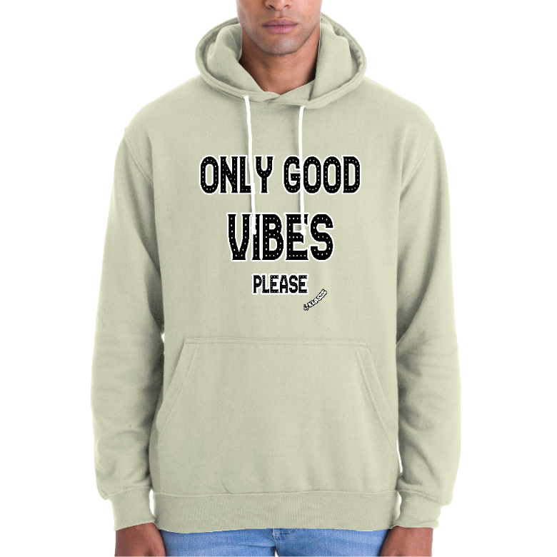 SWEAT A CAPUCHE HOMME KLASSS "ONLY GOOD VIBES PLEASE", Style Vintage - production certifiée WRAP
