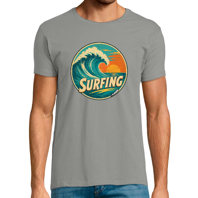 T-shirt Homme col rond REGENT FIT 150gr  KLASSS "SURFING"