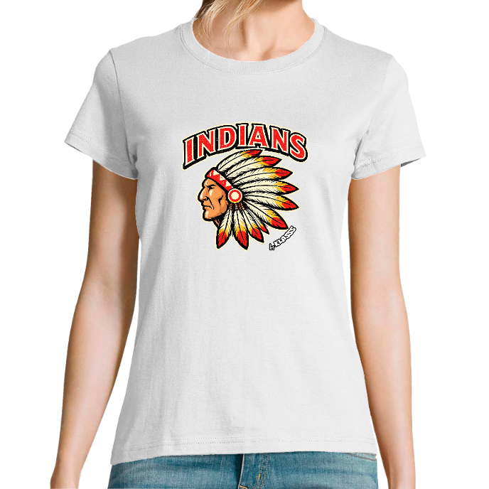 T-SHIRT FEMME COL Rond KLASSS "INDIANS" - Coupe confortable, design Original