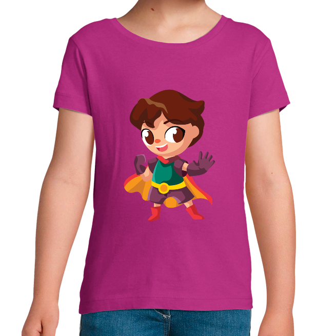 T-SHIRT SUPER-HÉROS FORCE VIOLETTE FILLE