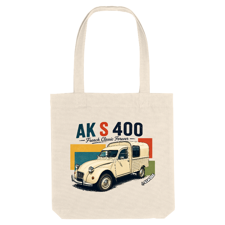 TOTE BAG KLASSS VINTAGE "2 CV AK S 400 Camionnette" AUTOMOBILE