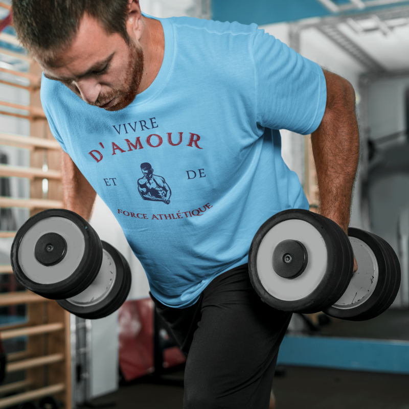 T-SHIRT VIVRE D'AMOUR ET DE FORCE ATHLÉTIQUE POUR HOMME