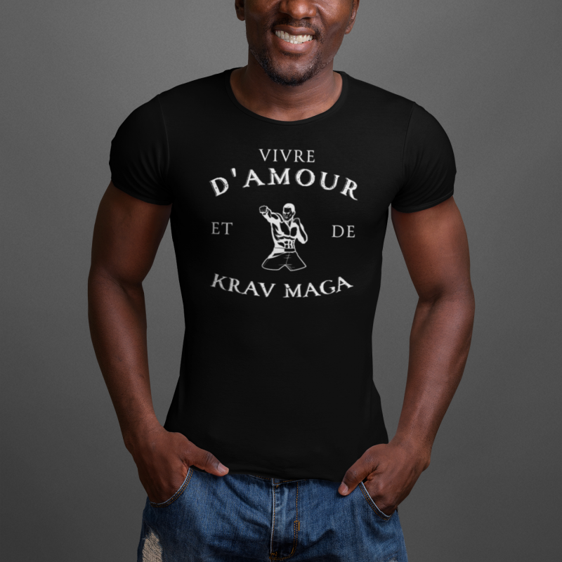 T-SHIRT VIVRE D'AMOUR ET DE KRAV MAGA POUR HOMME