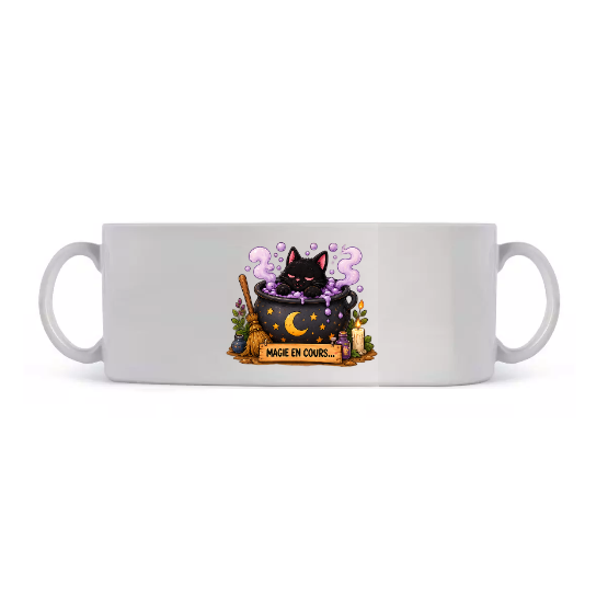 Mug Halloween « Magie en Cours… » Chat Noir