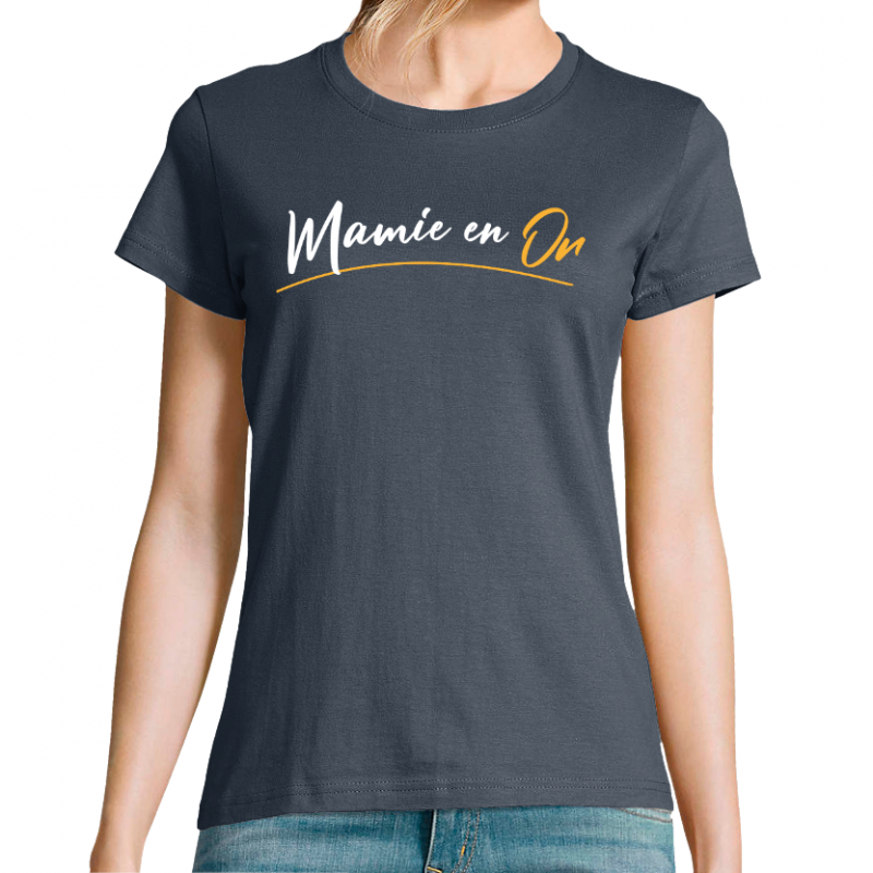 Face T-shirt mamie en or