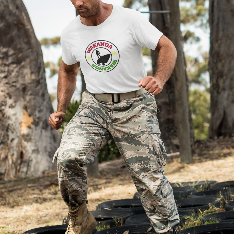 T-SHIRT BLACK PANTHER WAKANDA HOMME