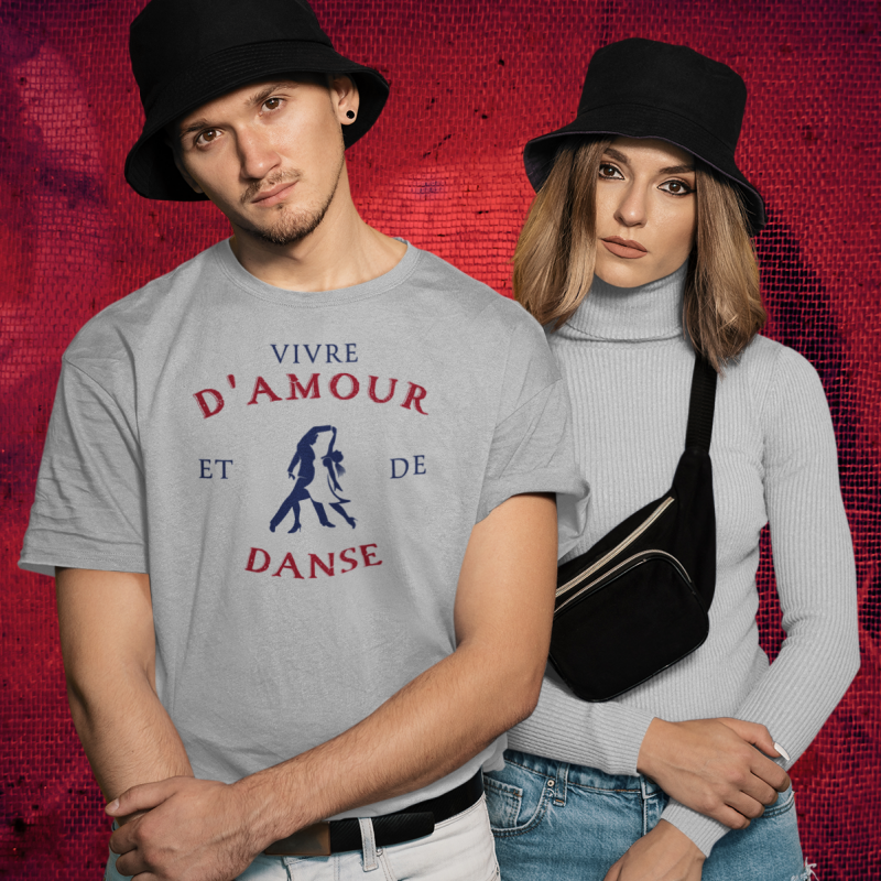 T-SHIRT VIVRE D'AMOUR ET DE DANSE POUR HOMME