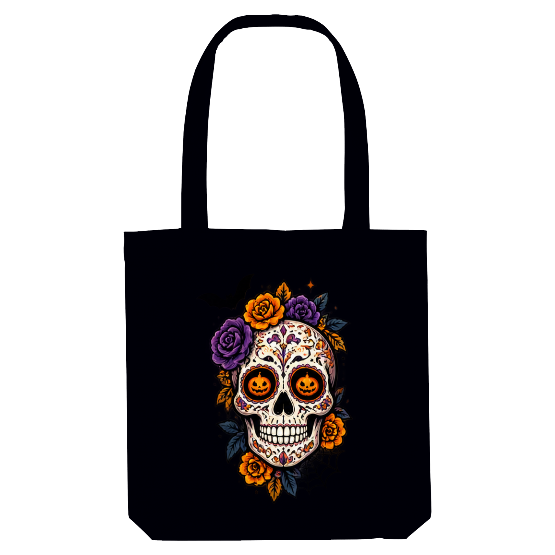 Tote bag Halloween Sugar Skull Floral – Tête de mort fleurie