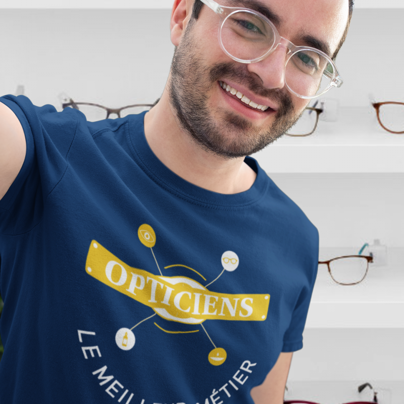 T-SHIRT OPTICIENS LE MEILLEUR MÉTIER POUR HOMME