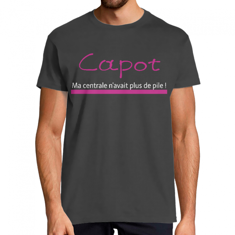 Face T shirt carpiste "ma centrale n'avait plus de pile"