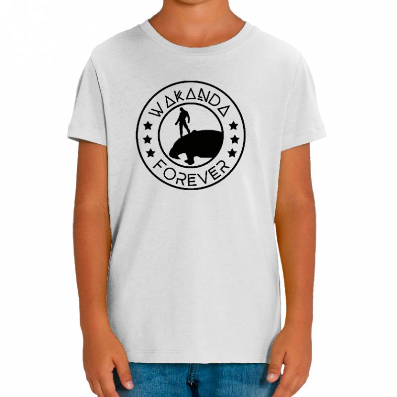 T-SHIRT BLACK PANTHER STAR ENFANT