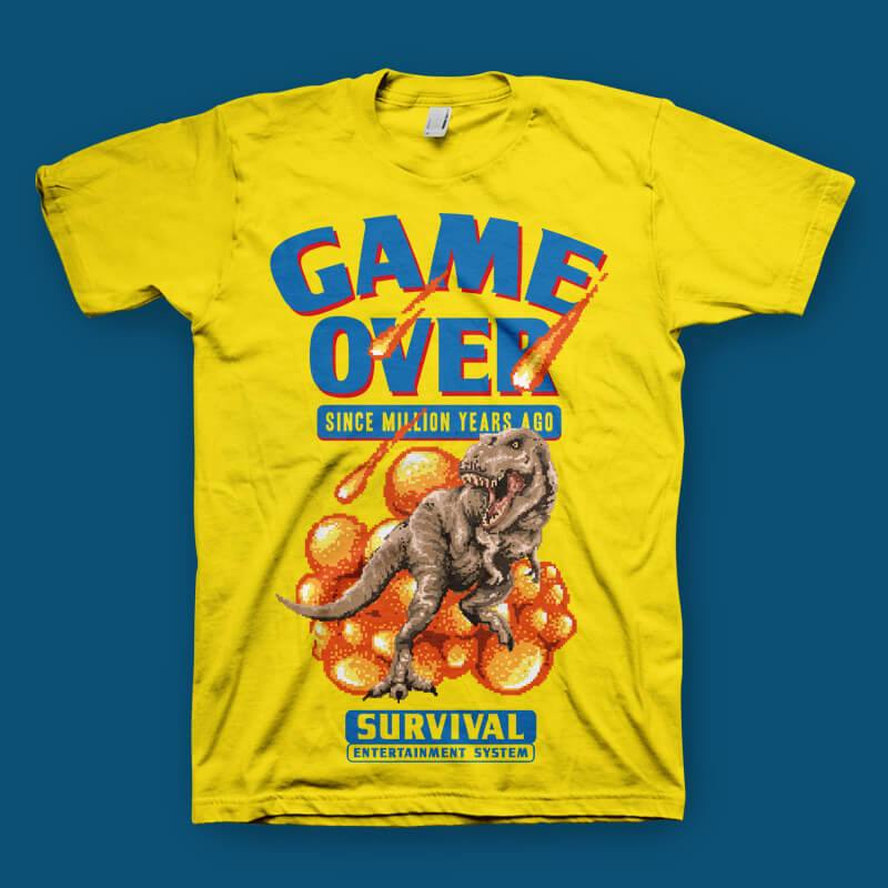 T-Shirt Dinosaure Game Over