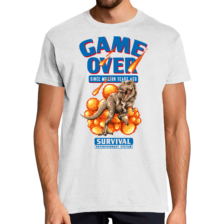 Face  T-Shirt Dinosaure Game Over