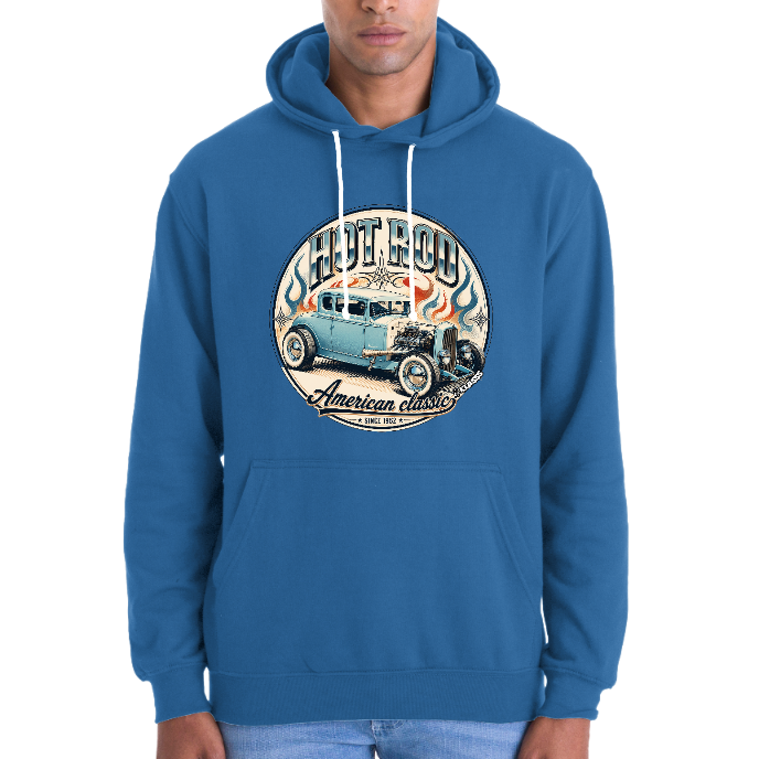 SWEAT A CAPUCHE HOMME KLASSS VINTAGE "HOT ROD AMERICAN CLASSIC 1952" - production certifiée WRAP