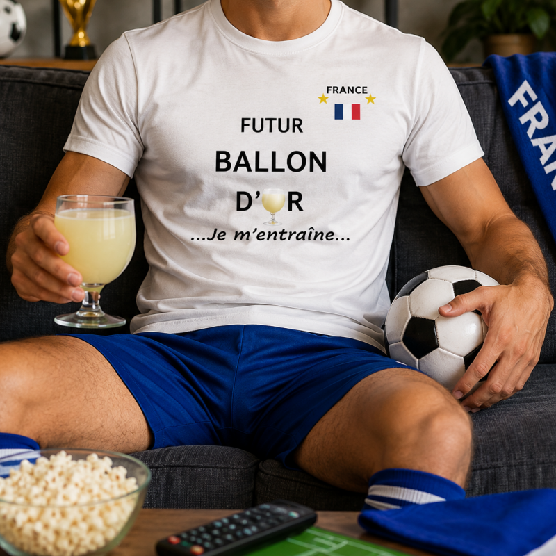 T-shirt Homme Foot "Futur Ballon d'Or… Je m'entraîne…"