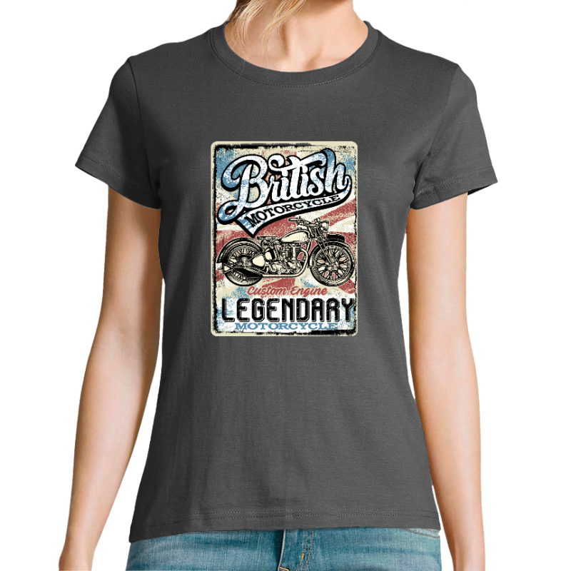 T-SHIRT BRITISH MOTORCYCLE FEMME