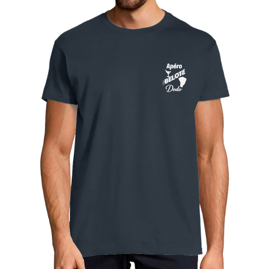 T-shirt foncé Homme "Apéro • Belote • Dodo"