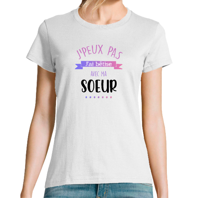 T-SHIRT J'AI BÊTISE AVEC MA SOEUR