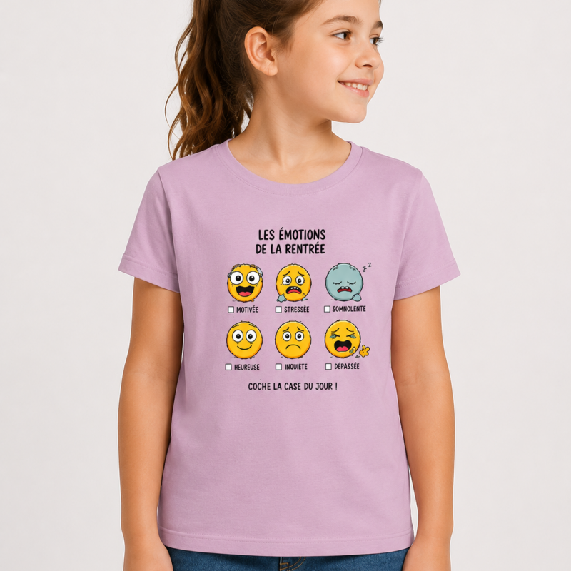 T-shirt fille rentrée scolaire – Les émotions de la rentrée