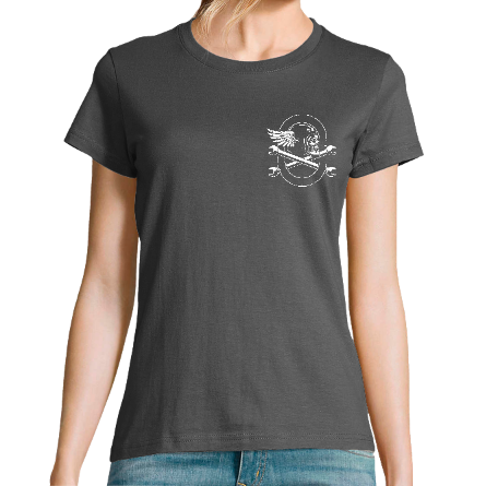 Face T-SHIRT FEMME NOIR - SKULL AILE