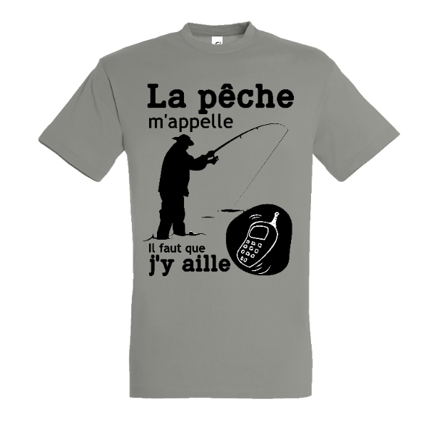 Face T shirt homme "La pêche m'appelle"