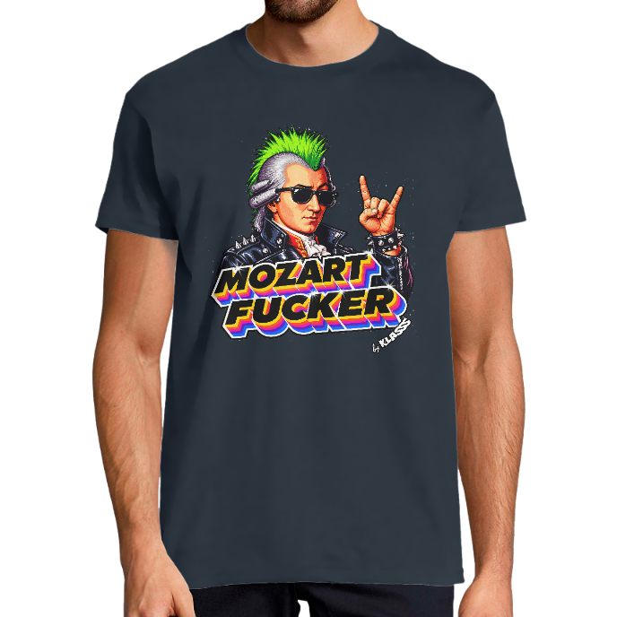T-SHIRT HOMME KLASSS ROCK "MOZART FUCKER" - Coupe Universelle, design Original