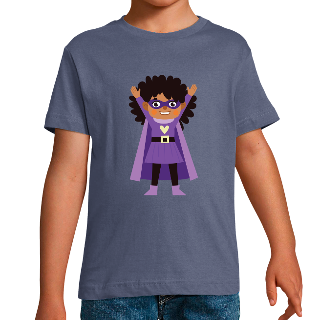 T-SHIRT SUPER-HÉROS VIOLET GARÇON
