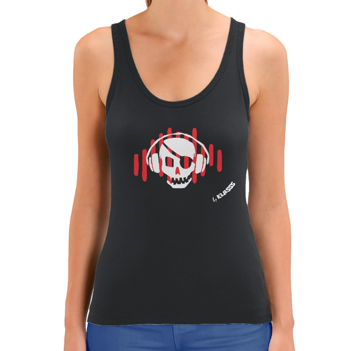 Débardeur FEMME KLASSS "TECHNO SKULL" noir coton bio 