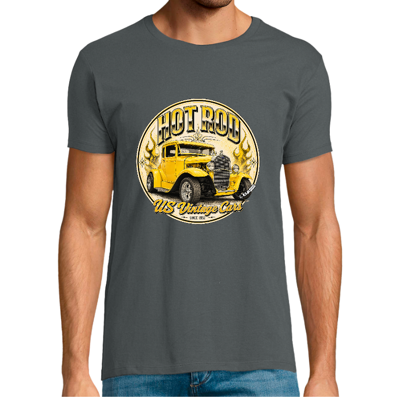 T-shirt Homme col rond REGENT FIT KLASSS "HOT ROD YELLOW" California