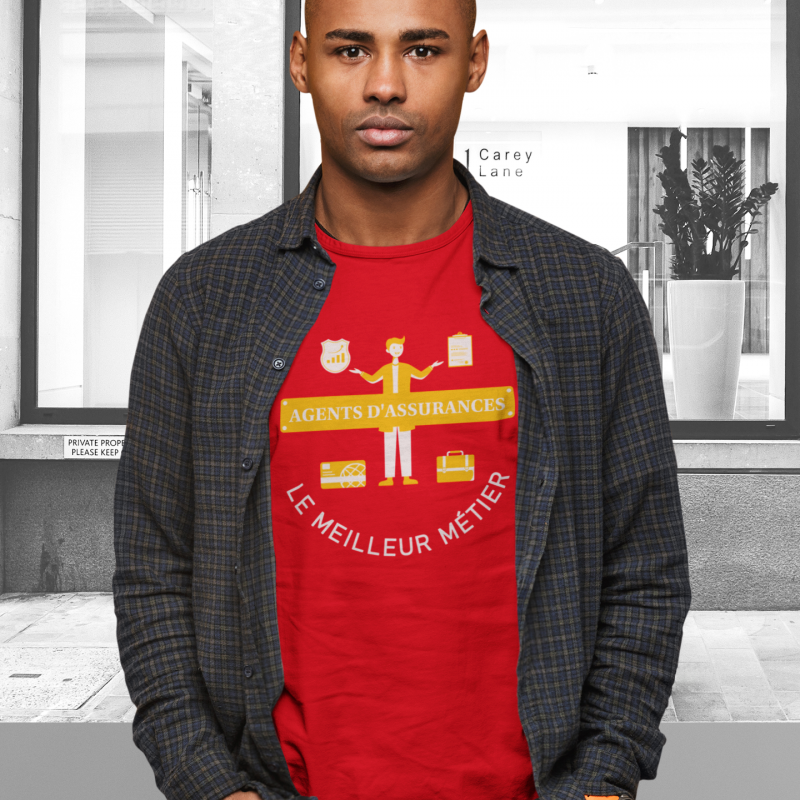 T-SHIRT AGENTS D'ASSURANCES LE MEILLEUR MÉTIER POUR HOMME