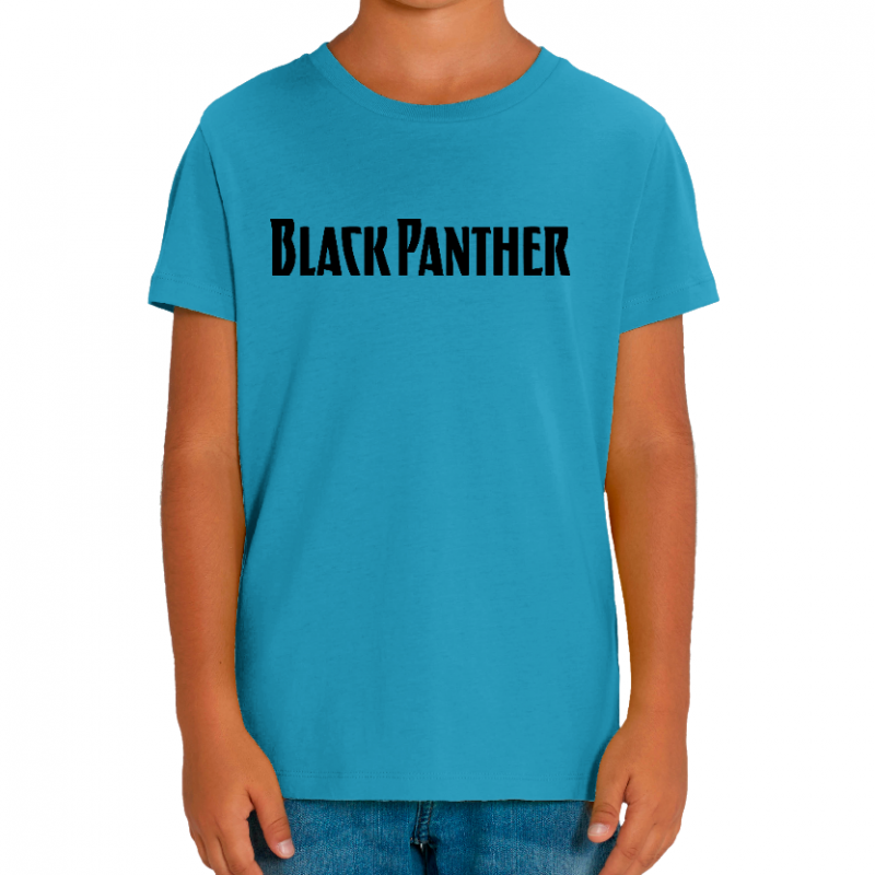 T-SHIRT BLACK PANTHER TITLE ENFANT