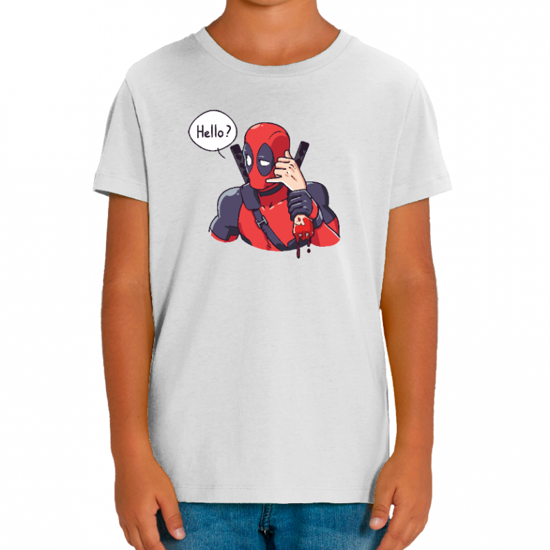 T-SHIRT DEADPOOL HELLO ? ENFANT