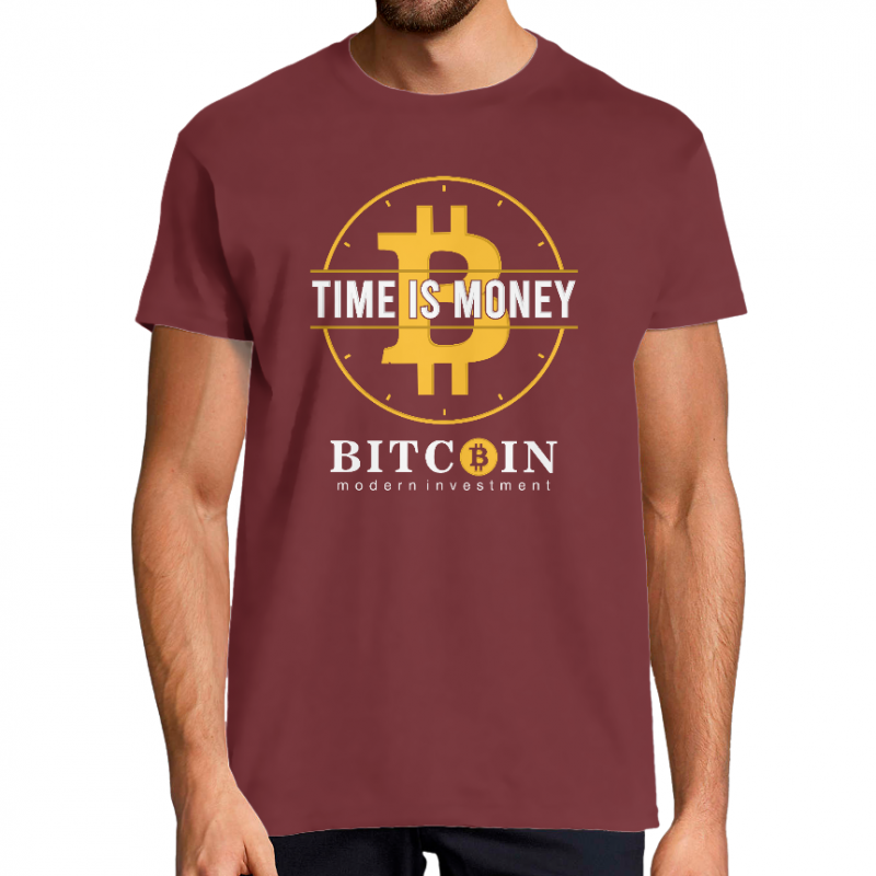 T-SHIRT BITCOIN TIME IS MONEY HOMME