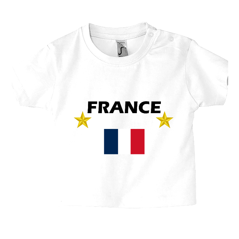 T-shirt Bébé France Foot - Drapeau Tricolore   