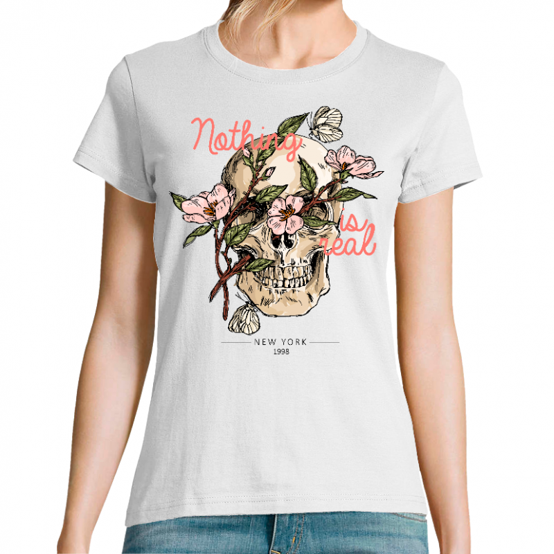 Face NOTHING IS REAL - T-SHIRT FEMME