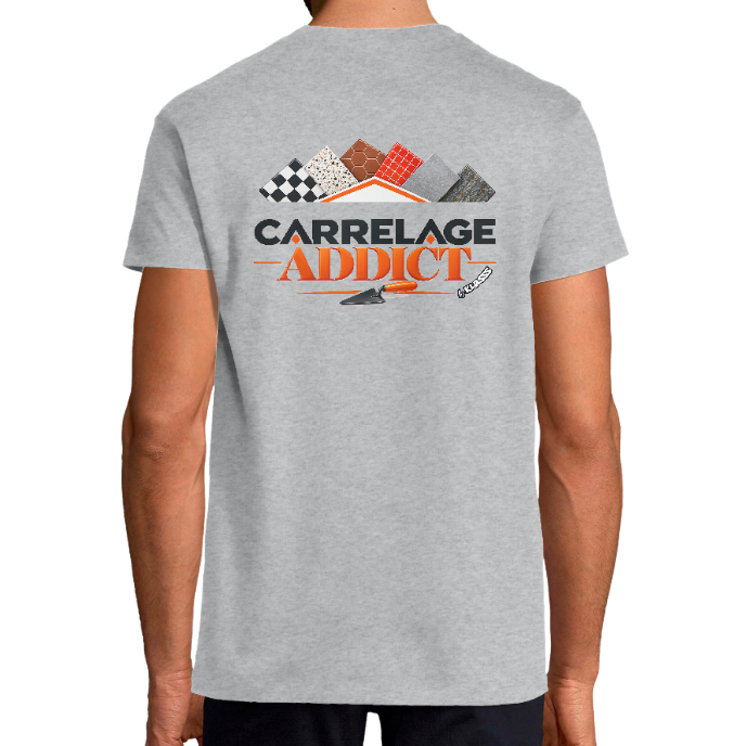 T-SHIRT HOMME KLASSS HUMOUR BRICOLAGE "CARRELAGE ADDICT" - Design Original