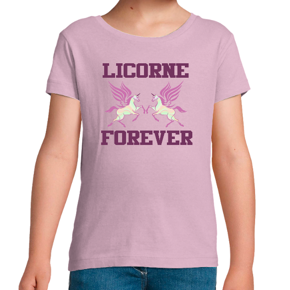 T-SHIRT FILLE - LICORNE FOREVER