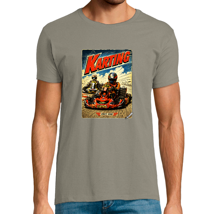 T-shirt Homme col rond REGENT FIT  "Vintage KARTING RACING" KLASSS