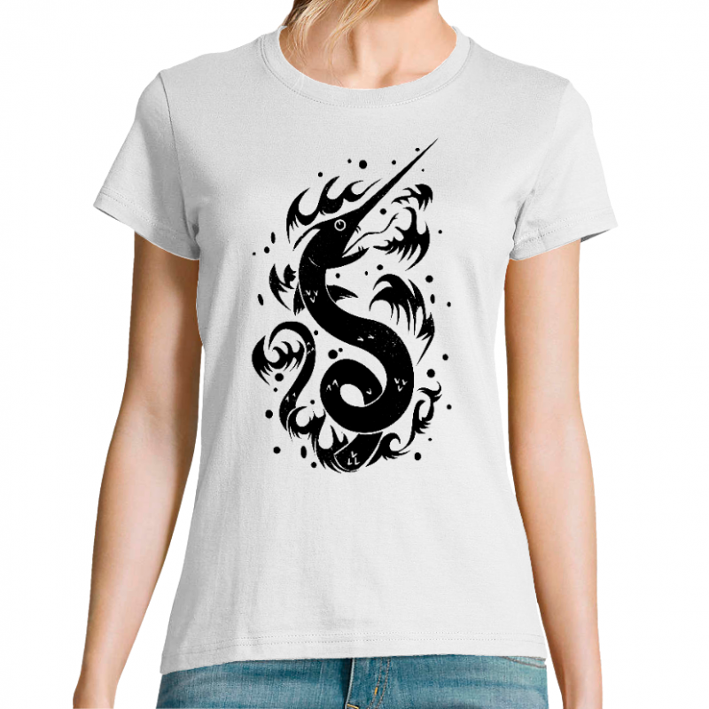 Face T-SHIRT FEMME - SWORDFISH SNAKE